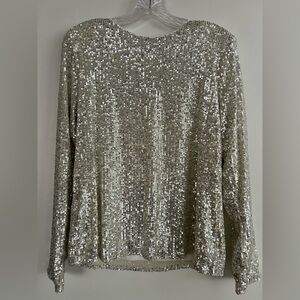 CeCe Silver Sequin Blouse